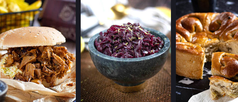 3 recettes vegan Instagram : Pulled "pork" jackfruit & coleslaw, chinois et chou rouge/myrtilles