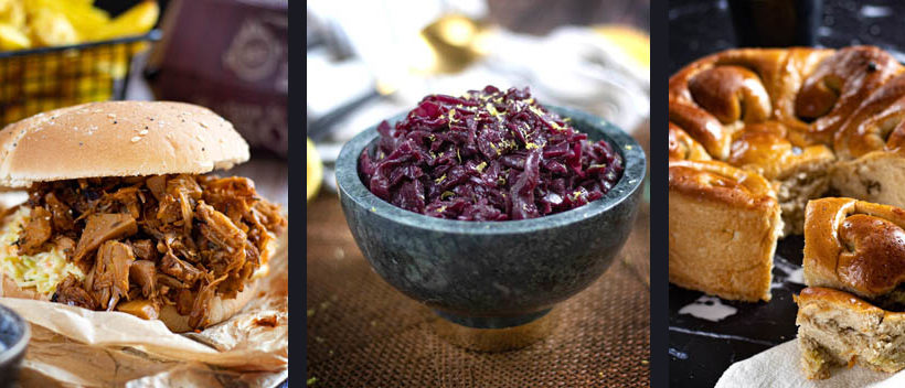 3 recettes vegan Instagram : Pulled "pork" jackfruit & coleslaw, chinois et chou rouge/myrtilles