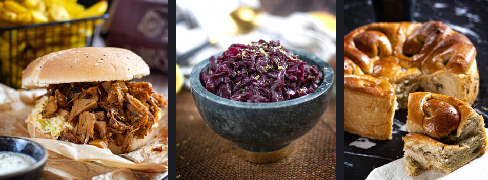 3 recettes vegan Instagram : Pulled "pork" jackfruit & coleslaw, chinois et chou rouge/myrtilles