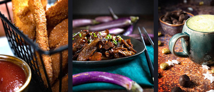 3 recettes vegan Instagram - Frites de patates douces croustillantes, aubergines chinoises et matcha latte